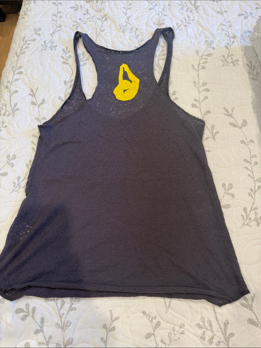 Women's Gray Racerback Yoga Pose Burnout Tank